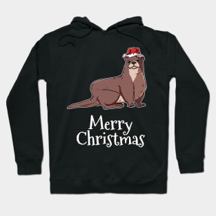 Merry Christmas Otter Santas Hat Sea Otter Hoodie